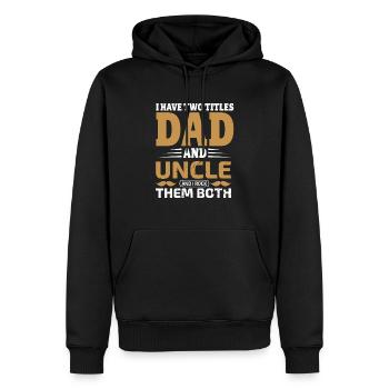 Papa - Sweat à capuche Premium bio Homme - noir - Devant - Nico (187cm)