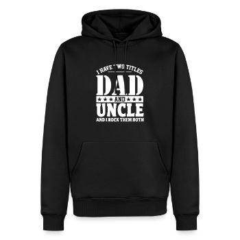 Vater und Onkel - Männer Premium Bio Hoodie - Schwarz - Vorne - Nico (187cm)
