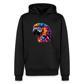 Perroquet, Ara - Sweat à capuche Premium bio Homme - noir - Devant - Nico (187cm)