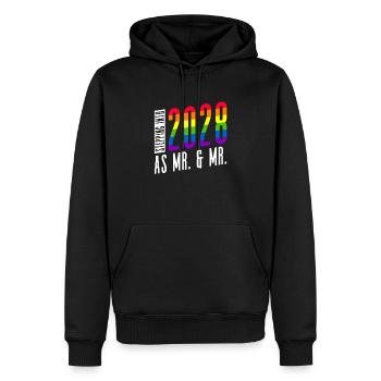 Gay Pride 2028 Hochzeit Homo-Ehe - Männer Premium Bio Hoodie - Schwarz - Vorne - Nico (187cm)