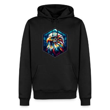 White-tailed eagle in polygon representation - Men’s Premium Organic Hoodie - black - Front - Nico (187cm)