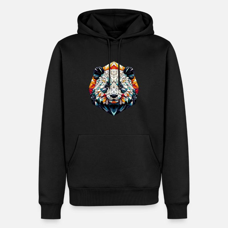 Panda dans la représentation polygonale - Sweat à capuche Premium bio Homme - noir