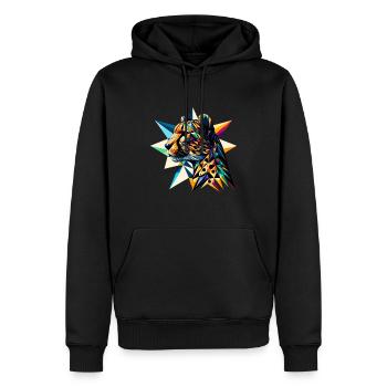 Guépard - Sweat à capuche Premium bio Homme - noir - Devant - Nico (187cm)