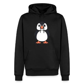 macareux - Sweat à capuche Premium bio Homme - noir - Devant - Nico (187cm)