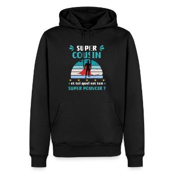 Super Cousin Super Cousin Gift Cousin - Men’s Premium Organic Hoodie - black - Front - Nico (187cm)