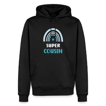 Super Regenbogen Cousin Geschenk Cousin - Männer Premium Bio Hoodie - Schwarz - Vorne - Nico (187cm)