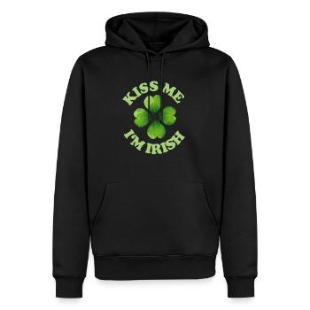 Embrasse-moi je suis irlandais St Patricks - Sweat à capuche Premium bio Homme - noir - Devant - Nico (187cm)