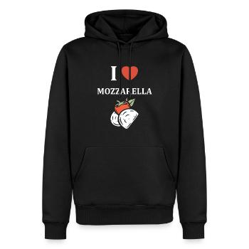 Humour mozzarella - Sweat à capuche Premium bio Homme - noir - Devant - Nico (187cm)