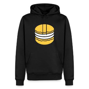 macaron - Sweat à capuche Premium bio Homme - noir - Devant - Nico (187cm)