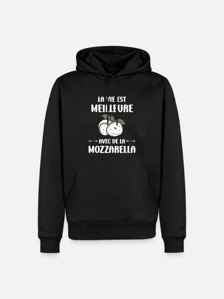 Humour mozzarella - Sweat à capuche Premium bio Homme - noir
