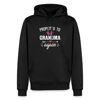 Promu grand-mère à nouveau - Sweat à capuche Premium bio Homme - noir - Devant - Nico (187cm)