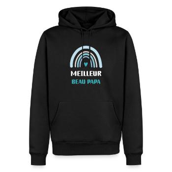 Best Beautiful Rainbow Dad Gift - Men’s Premium Organic Hoodie - black - Front - Nico (187cm)