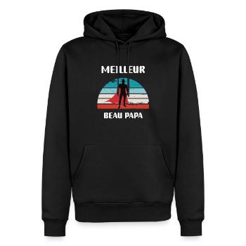 Best Beautiful Dad Retro Vintage Gift - Men’s Premium Organic Hoodie - black - Front - Nico (187cm)