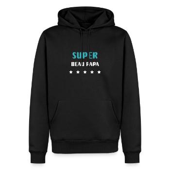 Super Beautiful Dad Personalized Gift - Men’s Premium Organic Hoodie - black - Front - Nico (187cm)