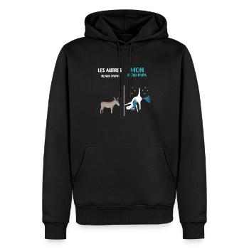 Beautiful Dad Unicorn Funny Humor Gift - Men’s Premium Organic Hoodie - black - Front - Nico (187cm)