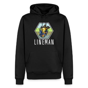 Monteur de lignes, électricien, technicien en éclairage, lampe Profession - Sweat à capuche Premium bio Homme - noir - Devant - Nico (187cm)