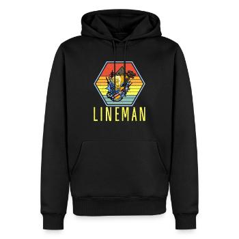 Monteur de lignes, électricien, technicien en éclairage, lampe Profession - Sweat à capuche Premium bio Homme - noir - Devant - Nico (187cm)