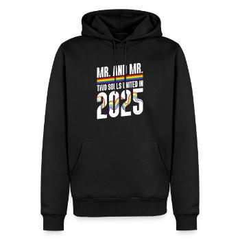 Mr. und Mr. 2025 Gay Pride Hochzeit Gay Ehe - Männer Premium Bio Hoodie - Schwarz - Vorne - Nico (187cm)