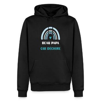 Schöner Vater reißt Regenbogen Geschenk - Männer Premium Bio Hoodie - Schwarz - Vorne - Nico (187cm)