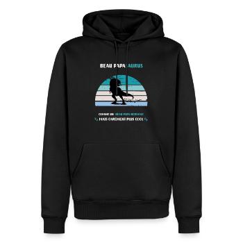 beau papa saurus normal Dinosaure T rex cadeau - Sweat à capuche Premium bio Homme - noir - Devant - Nico (187cm)