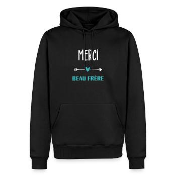 Danke schönes Bruder Humor Geschenk - Männer Premium Bio Hoodie - Schwarz - Vorne - Nico (187cm)