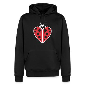 Citation Humour Petite coccinelle - Sweat à capuche Premium bio Homme - noir - Devant - Nico (187cm)