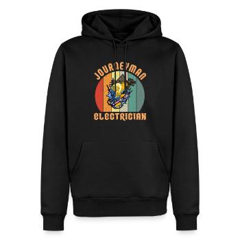 Compagnon électricien électricien Technicien d’éclairage - Sweat à capuche Premium bio Homme - noir - Devant - Nico (187cm)