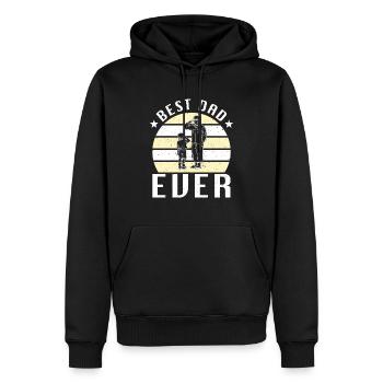 Meilleur papa de tous les temps Père Père Fête des Pères Soldat militaire - Sweat à capuche Premium bio Homme - noir - Devant - Nico (187cm)