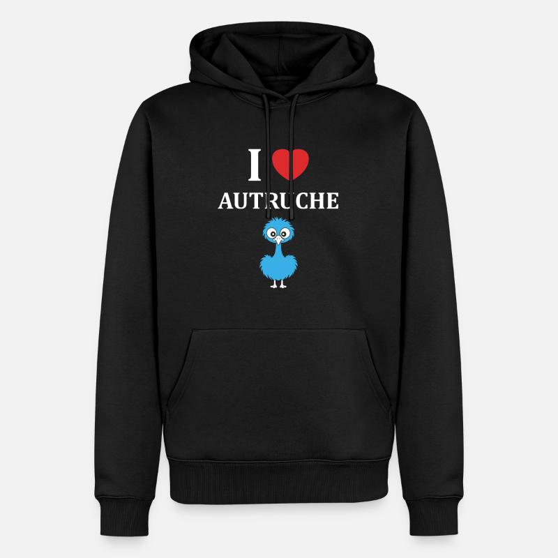 Humour autruche - Sweat à capuche Premium bio Homme - noir