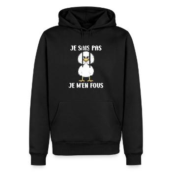 Humour autruche - Sweat à capuche Premium bio Homme - noir - Devant - Nico (187cm)