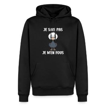 Strauß Zitat - Männer Premium Bio Hoodie - Schwarz - Vorne - Nico (187cm)