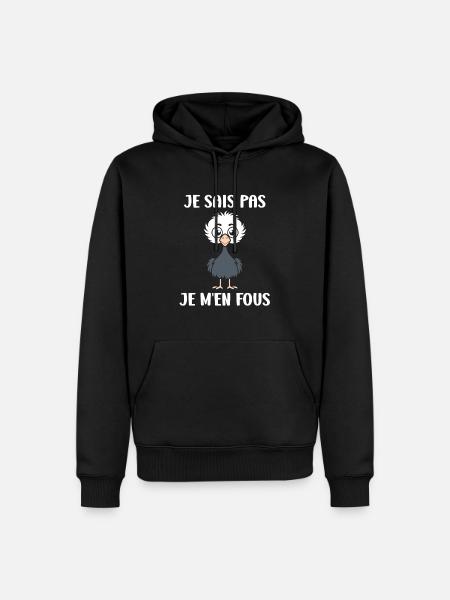 Citation autruche - Sweat à capuche Premium bio Homme - noir