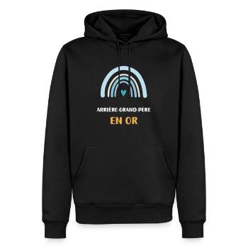 Regenbogen Gold Urgroßvater - Männer Premium Bio Hoodie - Schwarz - Vorne - Nico (187cm)