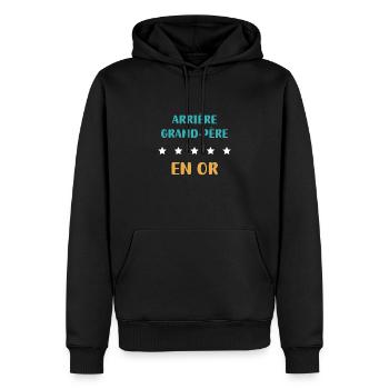Urgroßvater in personalisiertem Gold - Männer Premium Bio Hoodie - Schwarz - Vorne - Nico (187cm)