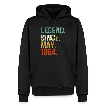 Legende seit Mai 1964 Geschenke zum 60. Geburtstag - Männer Premium Bio Hoodie - Schwarz - Vorne - Nico (187cm)