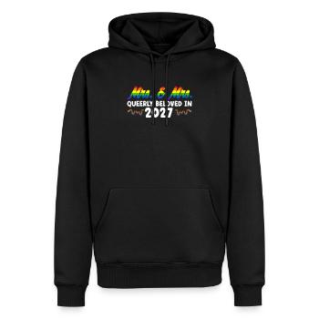 Mme et Mme 2027 Mariage de la Gay Pride Mariage gay - Sweat à capuche Premium bio Homme - noir - Devant - Nico (187cm)