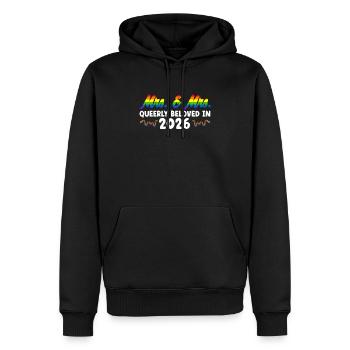 Mrs. & Mrs. 2026 Gay Pride Hochzeit Homo-Ehe - Männer Premium Bio Hoodie - Schwarz - Vorne - Nico (187cm)