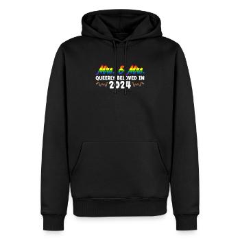 Mme et Mme 2024 Mariage de la Gay Pride Mariage gay - Sweat à capuche Premium bio Homme - noir - Devant - Nico (187cm)