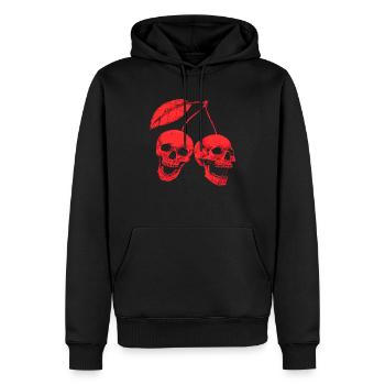 Cherry skulls - Men’s Premium Organic Hoodie - black - Front - Nico (187cm)