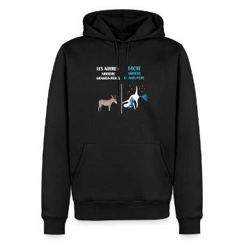 Great-grandfather unicorn funny humor - Men’s Premium Organic Hoodie - black - Front - Nico (187cm)