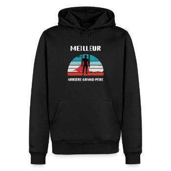 meilleur arrière-grand-père rétro vintage - Sweat à capuche Premium bio Homme - noir - Devant - Nico (187cm)