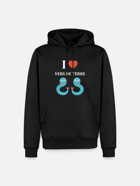 Humour ver de terre - Sweat à capuche Premium bio Homme - noir