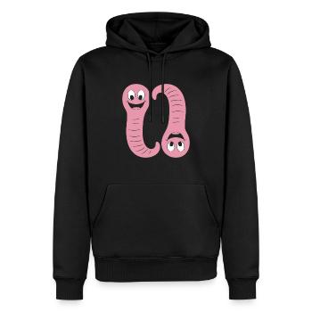 Regenwurm - Männer Premium Bio Hoodie - Schwarz - Vorne - Nico (187cm)