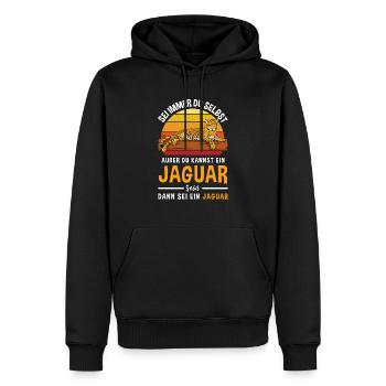 Safari Raubkatze Afrika Retro Jaguar - Männer Premium Bio Hoodie - Schwarz - Vorne - Nico (187cm)