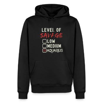 Niveau De Verseau Sauvage Drôle Signe Astrologique - Sweat à capuche Premium bio Homme - noir - Devant - Nico (187cm)