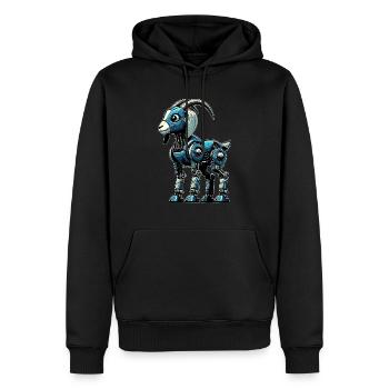 Ziege Roboter, Roboziege, Roboter-Ziege - Männer Premium Bio Hoodie - Schwarz - Vorne - Nico (187cm)