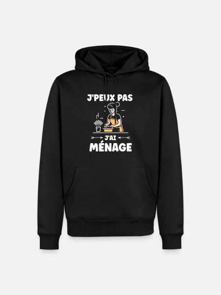 Humour faire le ménage - Sweat à capuche Premium bio Homme - noir