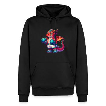 Dragon Boxer - Men’s Premium Organic Hoodie - black - Front - Nico (187cm)