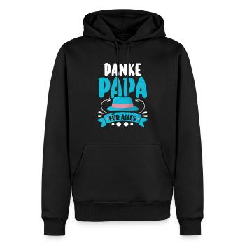 Papa Fête des pères Papa - Sweat à capuche Premium bio Homme - noir - Devant - Nico (187cm)