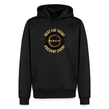 Sonnenfinsternis - Erforsche die Dunkelheit - Männer Premium Bio Hoodie - Schwarz - Vorne - Nico (187cm)